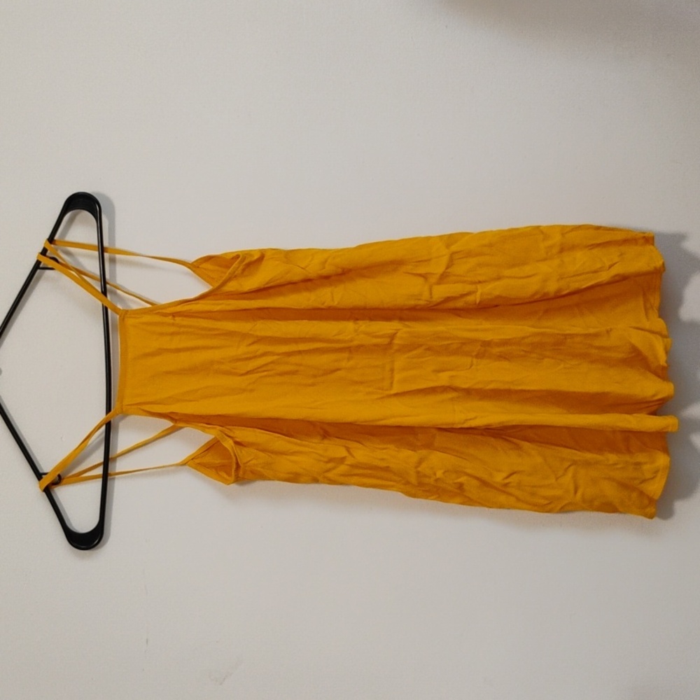 staring at stars | Mustard Yellow Cami Mini Swing Dress | Juniors XS